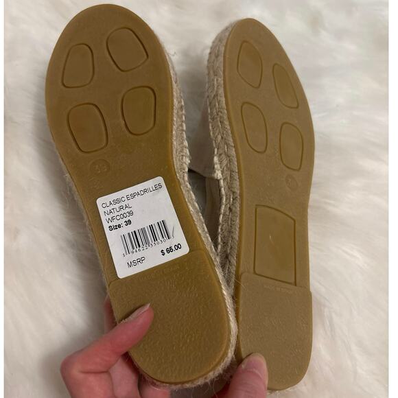 Faherty Women’s Cream Knit Espadrilles Slip-On Woven Jute Summer Flats 39 (US 9) - Picture 5 of 6